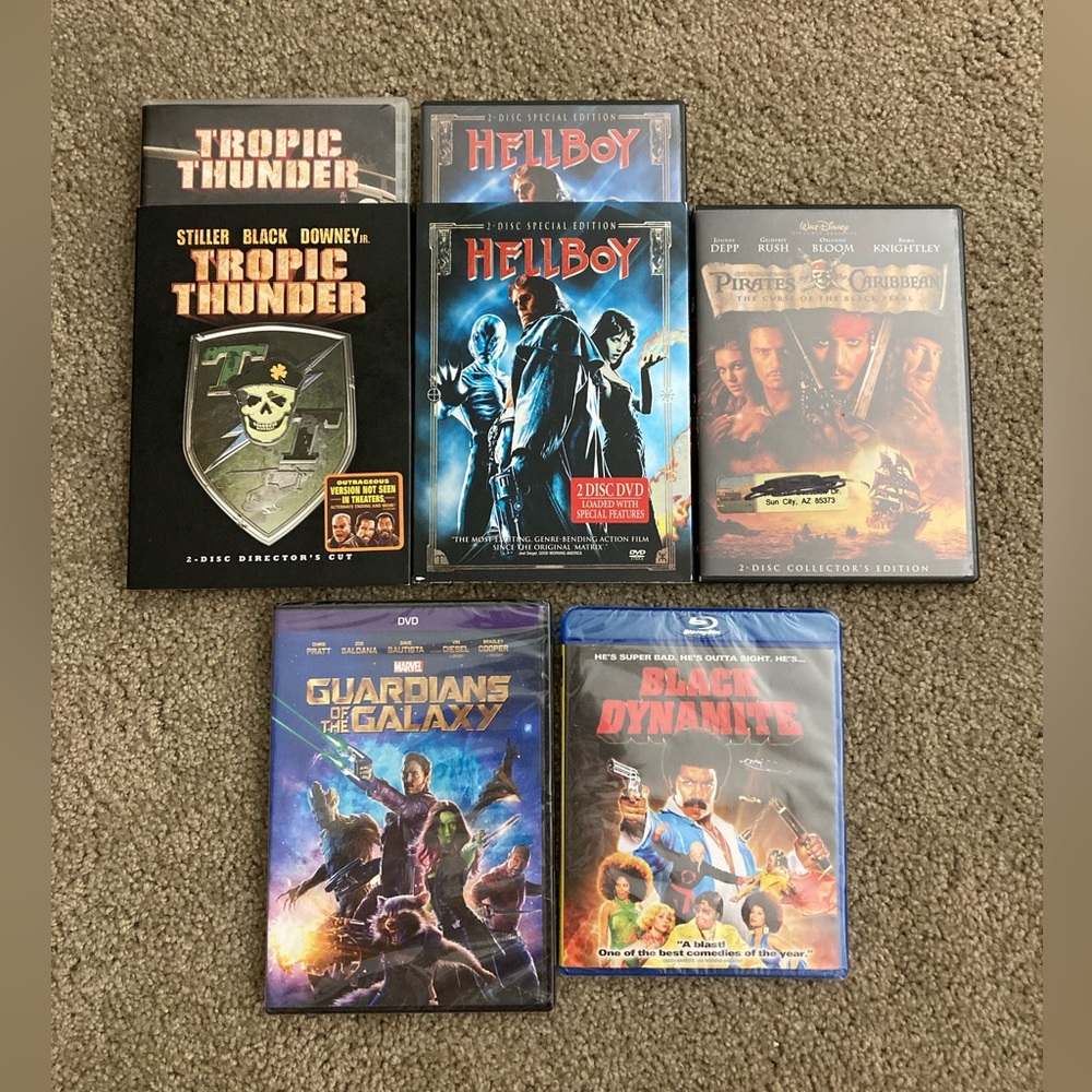 DVD Collections: Hellboy, Pirates of the Caribbean, Guardians Of The Galaxy, etc